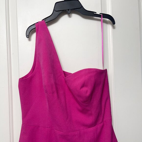 New French Connection Maddie One-Shoulder Cocktail Minidress In Pink Size L - Picture 6 of 9
